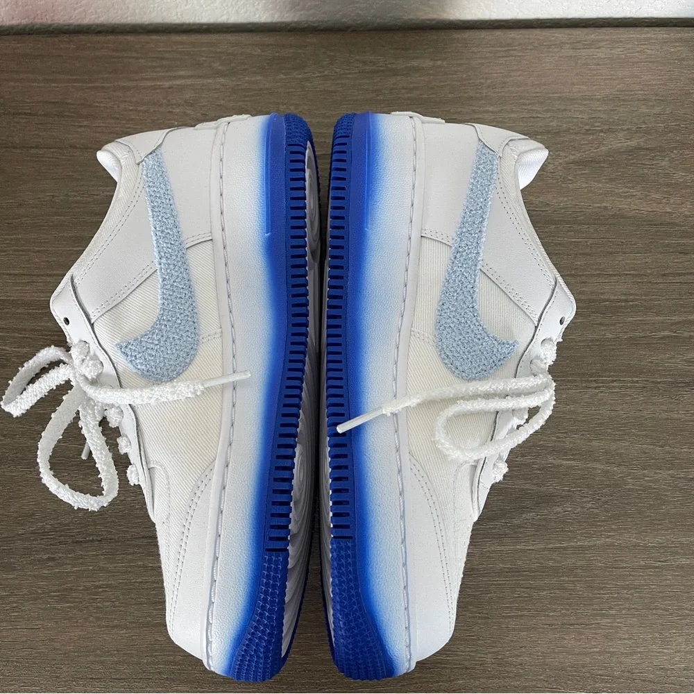 Nike Air Force 1 Low Shadow Chenille Swoosh Blue Tint (Women's) FJ4567-100 w/box - Picture 3 of 14